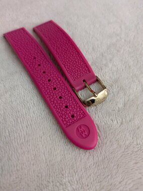 Hot Pink - Michele 18mm Pearlized Silicone Interchangeable Strap - Gentle Used